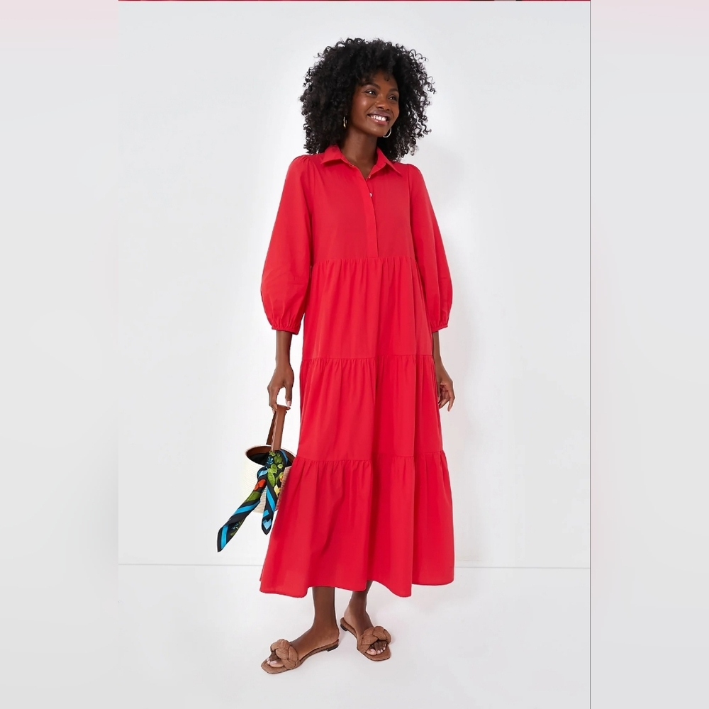 NWT Pomander Place Hibiscus Red Mabel Maxi Dress Size Small